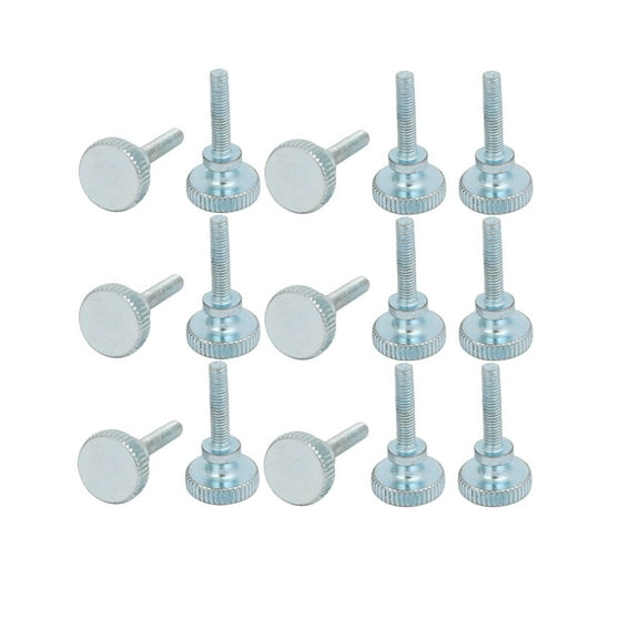 Unique Bargains M3x14mm Carbon Steel Flat Knurled Head Fully Threaded Thumb Screw Bolt 15pcs