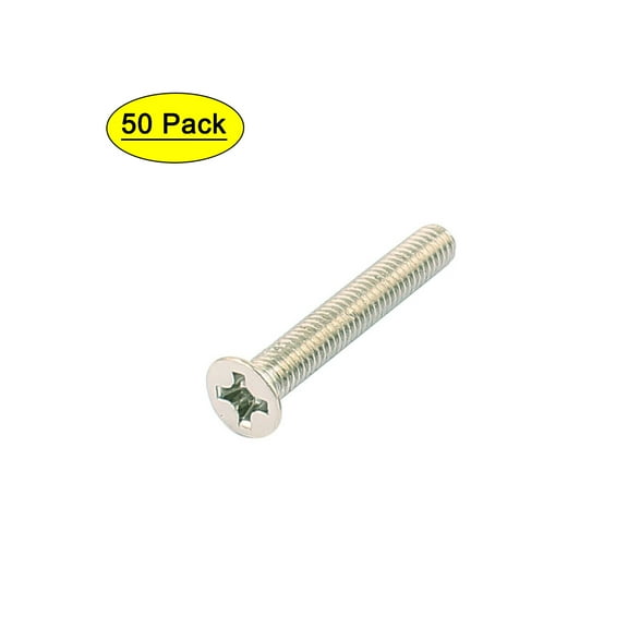 Unique Bargains M3x20mm Stainless Steel Countersunk Flat Head Machine Screws (50-pack)
