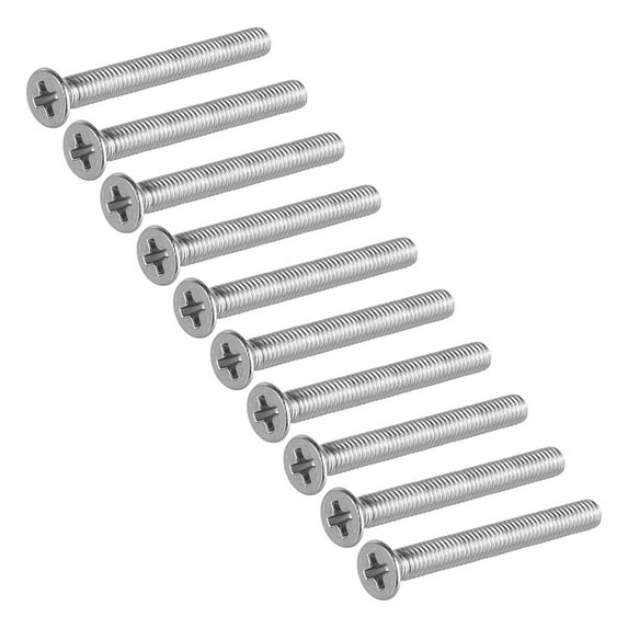 Unique Bargains M3x30mm Flat Head Machine Screws, Phillips Cross Screw, 304 Stainless Steel, Fasteners Bolts 100Pcs
