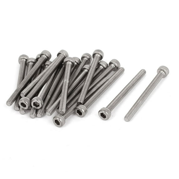 Unique Bargains M3x35mm 0.5mm Pitch Stainless Steel Bolts Socket Cap Head Hex Screws 20Pcs