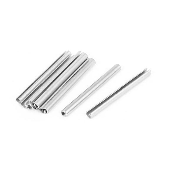 Unique Bargains M3x35mm 304 Stainless Steel Split Spring Roll Dowel Pins Fasteners 10Pcs