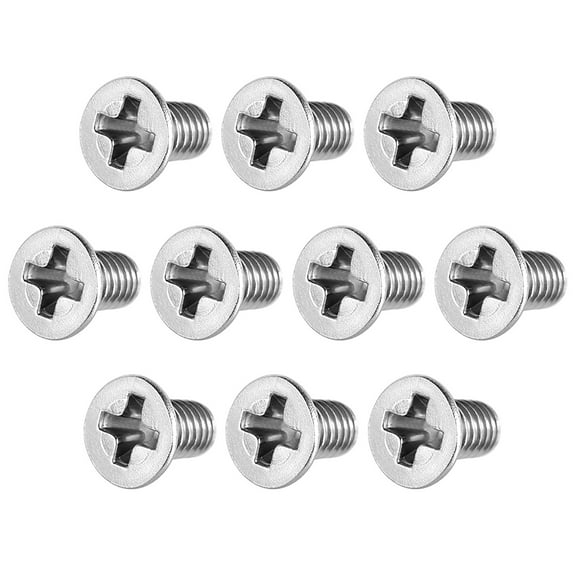 Unique Bargains M3x6mm Flat Head Machine Screws, Phillips Cross Screw, 304 Stainless Steel, Fasteners Bolts 100Pcs