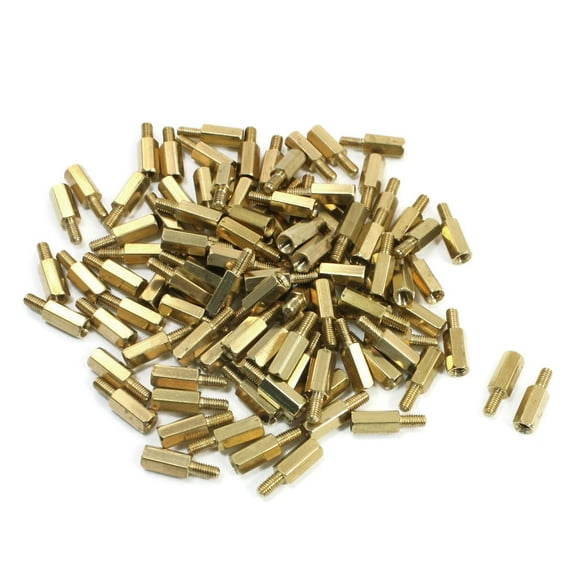 Unique Bargains M3x6mm Male to Female Thread Brass Standoff Spacer 100Pcs