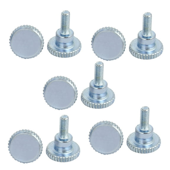 Unique Bargains M3x8mm Flat Knurled Head Fully Threaded Thumb Screws Bolts Fastener 10Pcs Metal