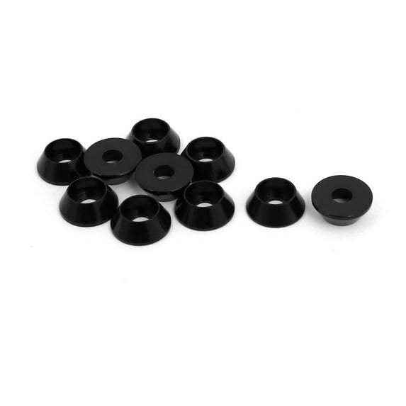 Unique Bargains M4 Aluminium Alloy Engine Bay Hatch Lid Bumper Washer Black 10Pcs