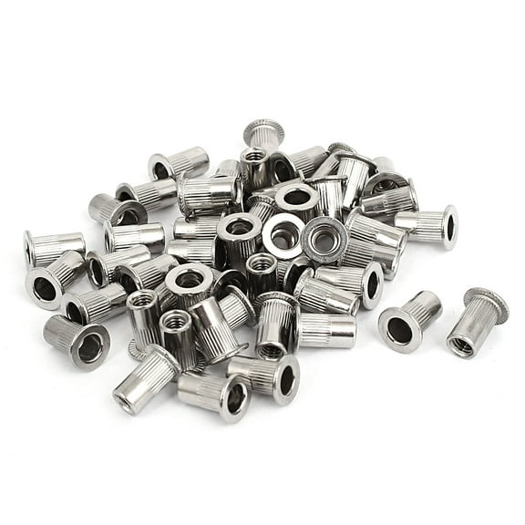 Unique Bargains M4 Thread 304 Stainless Steel Rivet Nut Insert 50Pcs