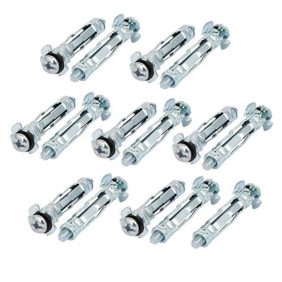 Unique Bargains M4 Thread Expansion Bolt Sleeve 15Pcs for 3mm-12mm Hollow Wall
