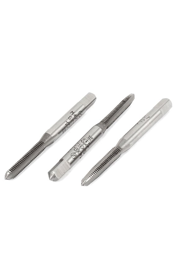 M4 x 0.7 Metric SKS2 Straight 3 Flutes Bottoming Plug Taper Hand Taps Set 3Pcs