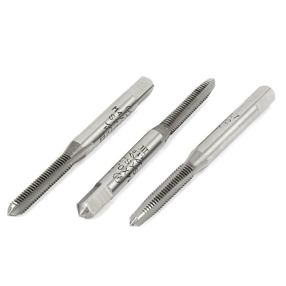 Unique Bargains M4 x 0.7 Metric SKS2 Straight 3 Flutes Bottoming Plug Taper Hand Taps Set 3Pcs