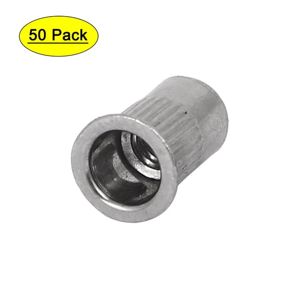 Unique Bargains M4 x 10mm Knurled Stripe Countersunk Head Rivet Nut Insert 50Pcs