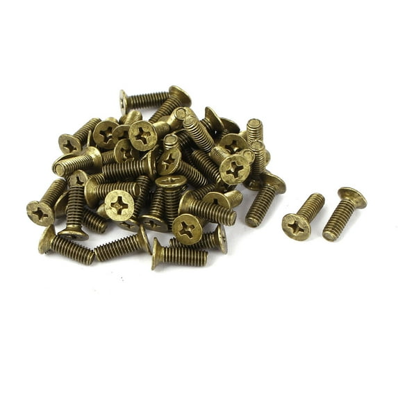 Unique Bargains M4 x 12mm Brass Drive Fastening Countersunk Screws GB819 (50-pack)