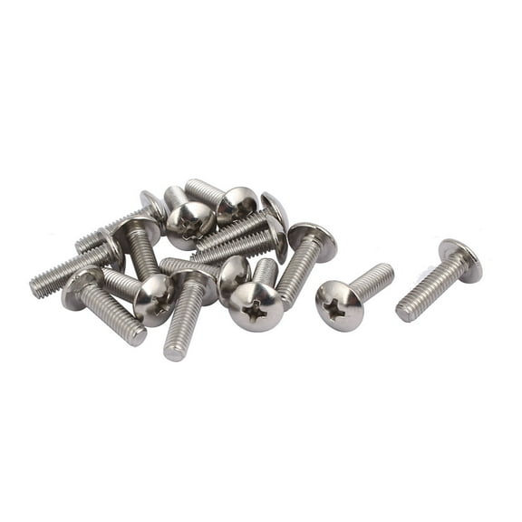 Unique Bargains M4 x 14mm 316 Stainless Steel Head Machine Screws (15- Pack)