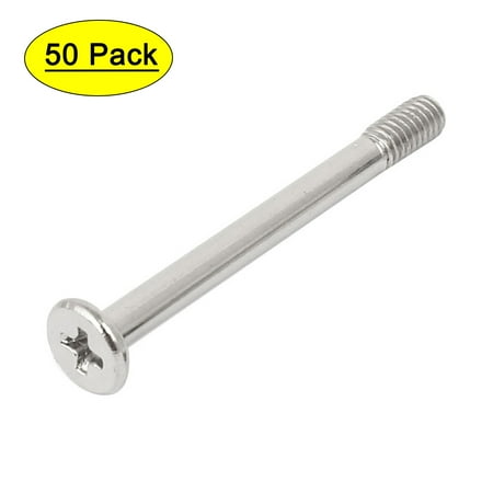 Unique Bargains M4 x 40mm Flat Head Computer PC Case Fan Screw Silver Tone 50Pcs Metal