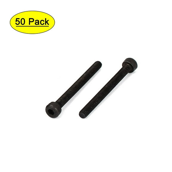 Unique Bargains M4 x 40mm Full Thread Carbon Steel Hex Socket Cap Head Screws Bolts Black 50 Pcs