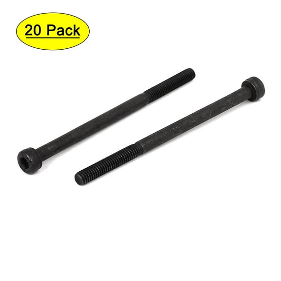 Unique Bargains M4 x 65mm Alloy Steel Bolt Cap Point Hex Socket Head Screws Black 20Pcs