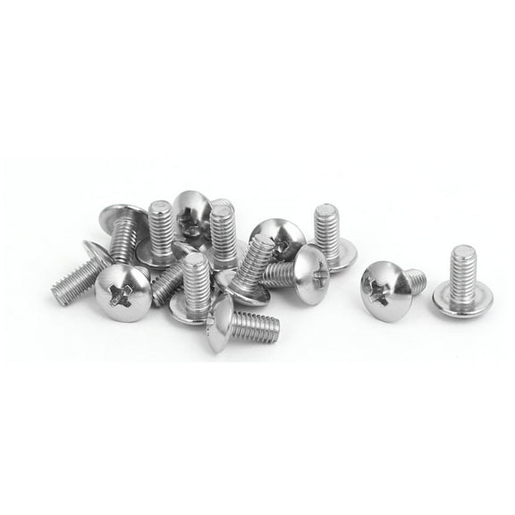 Unique Bargains M4 x 8mm 316 Stainless Steel Phillips Head Machine Screws 15Pcs