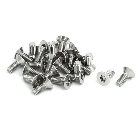 Unique Bargains M4x10mm 316 Stainless Steel Fully Thread Flat Head Torx Screws Fasteners 25pcs