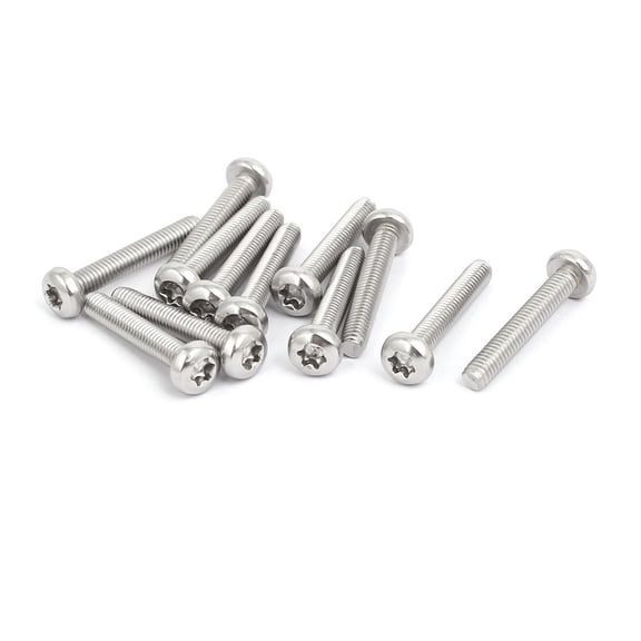 Unique Bargains M4x25mm 316 Stainless Steel Pan Head Torx Socket Cap Security Screw 12pcs