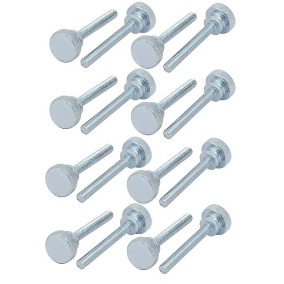 Unique Bargains M4x30mm Carbon Steel Flat Knurled Head Fully Threaded Thumb Screw Bolt 16pcs