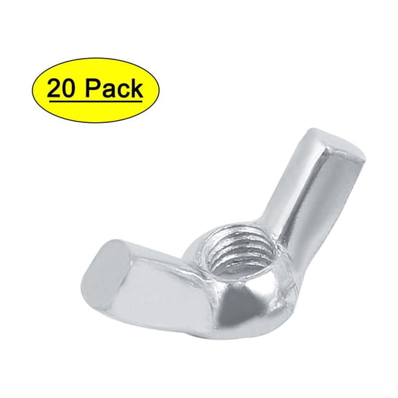 Unique Bargains M5 Female Thread Metal Butterfly Wing Nut Fasteners Silver Tone 20pcs
