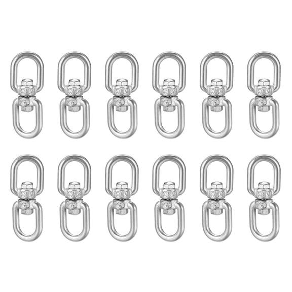 Unique Bargains M5 Swivel Eye Double Ended Round Ring Rotating Hoist Eye to Eye Bolt 12pcs