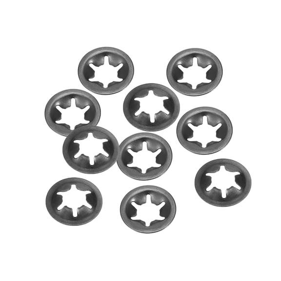 Unique Bargains M5 Washer 4.5mm I.D. 14mm O.D. Push On Lock Speed Clip 65Mn 10Pcs