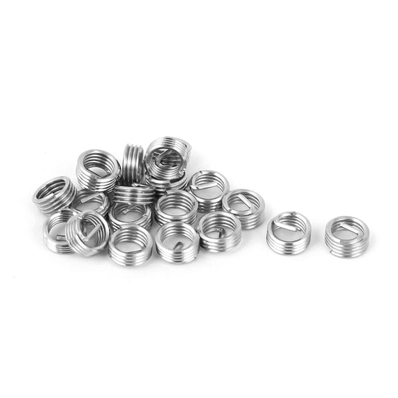Unique Bargains M5 x 0.8mm x 1D 304 Stainless Steel Wire Thread Insert 20Pcs