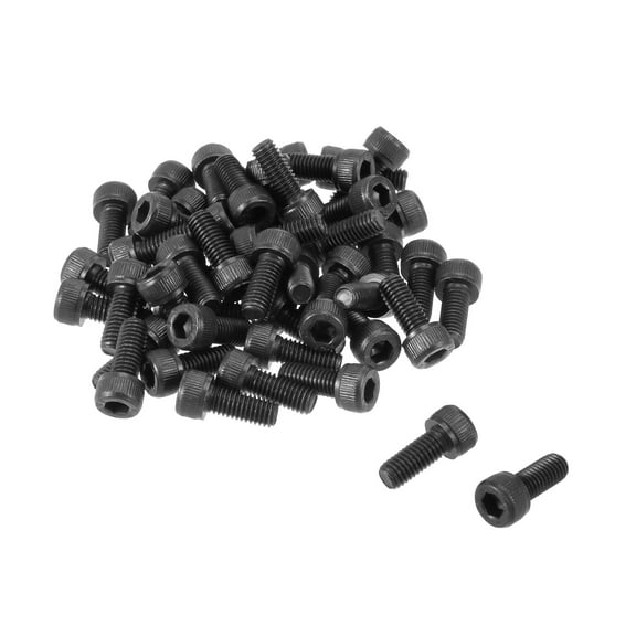 Unique Bargains M5 x 12mm 12.9 Alloy Steel Machine Bolt Hex Socket Head Cap Screws Black 50pcs