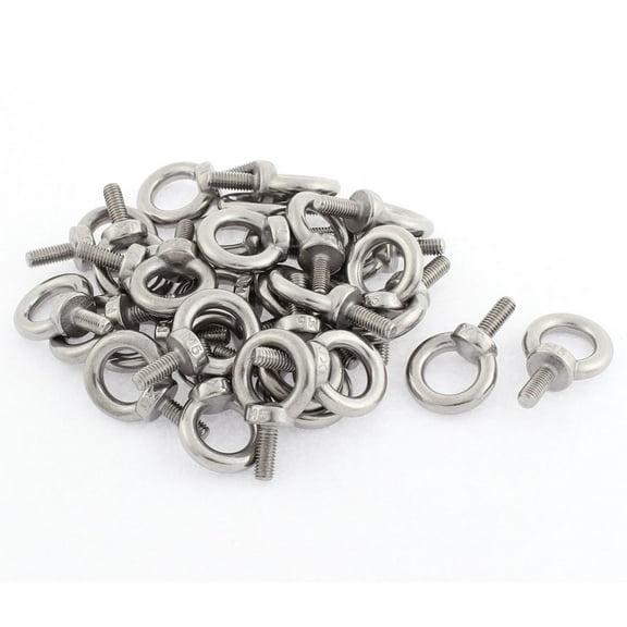 Unique Bargains M5 x 12mm Male Thread Metal Machinery Shoulder Lifting Eye Bolt 30Pcs