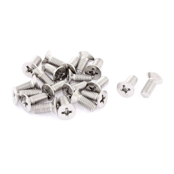 Unique Bargains M5 x 12mm Round Head Stainless Steel Countersunk Bolts Screws 20 Pcs