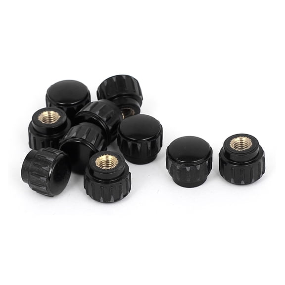 Unique Bargains M5 x 15mm Female Thread Plastic Knurled Head Clamping Knob Jig Black 10pcs