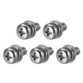 thumbnail image 1 of Unique Bargains M5 x 16mm Stainless Steel Phillips Pan Head Machine Screws Bolts Combine with Spring Washer and Plain Washers 5pc, 1 of 2