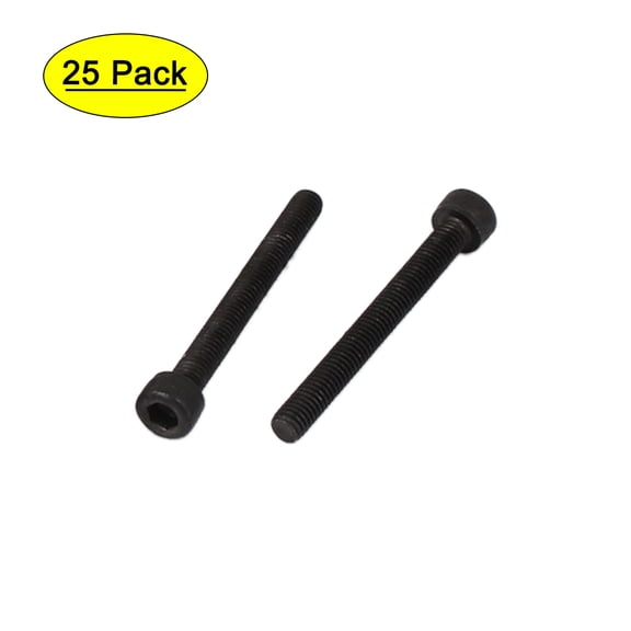 Unique Bargains M5 x 45mm Full Thread Carbon Steel Hex Socket Cap Head Screws Bolts Black 25 Pcs