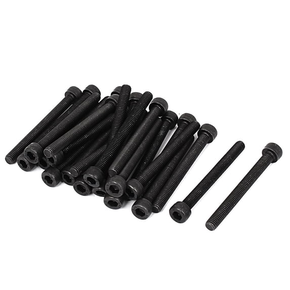 Unique Bargains M5 x 50mm Full Thread Hex Socket Cap Head Screws Bolts 25 Pcs Carbon Steel