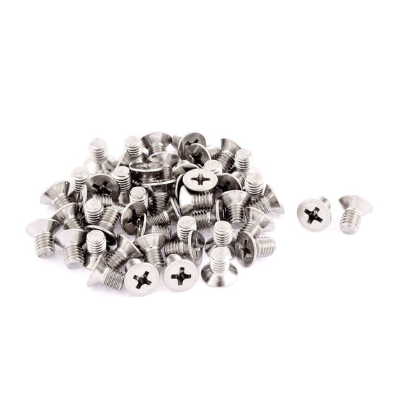 Unique Bargains M5 x 8mm Flat Head Stainless Steel Countersunk Bolt Screw 50pcs