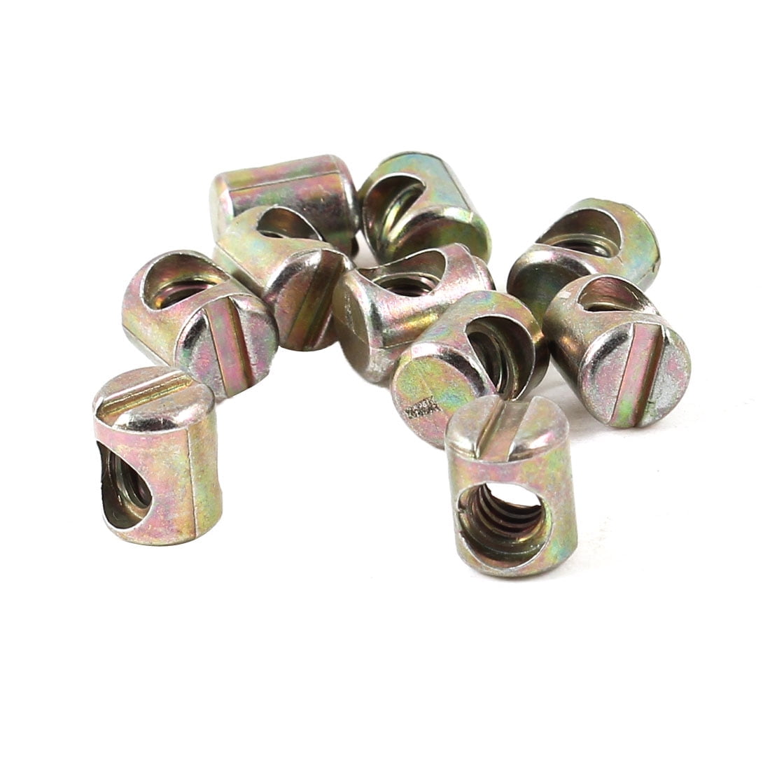 REGALWOVEN M5 x 9.5mm Slotted Cross Dowel Bolt Nuts Bronze Tone 10 Pcs