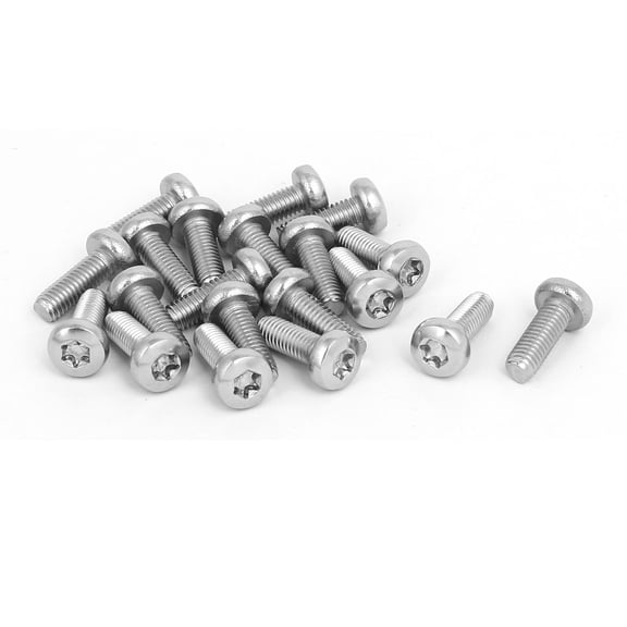 Unique Bargains M5x14mm 304 Stainless Steel Button Head T25 Torx Screws Bolts Silver Tone (20-pack)