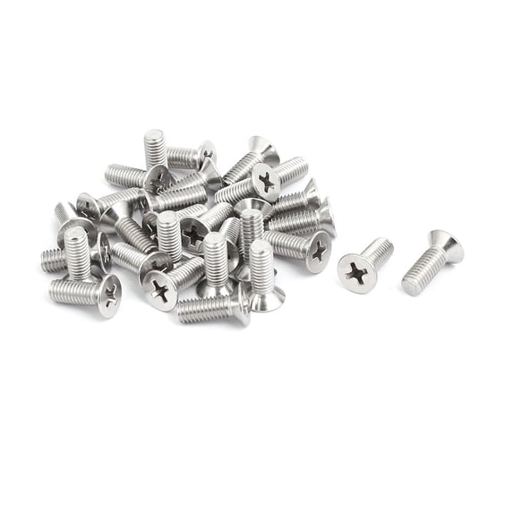Unique Bargains M5x14mm 316 Stainless Steel Countersunk Bolt Machine Screw 30pcs