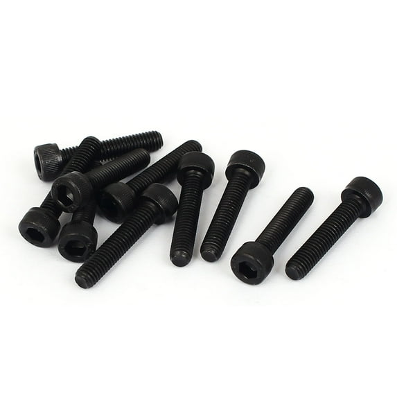 Unique Bargains M5x25mm 12.9 Alloy Steel Bolts 4mm Hex Socket Head Cap Screws 10Pcs
