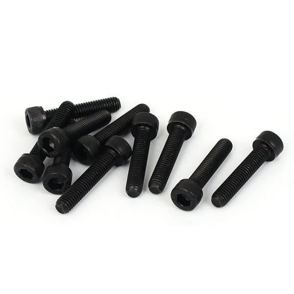 Unique Bargains M5x25mm 12.9 Alloy Steel Bolts 4mm Hex Socket Head Cap Screws 10Pcs