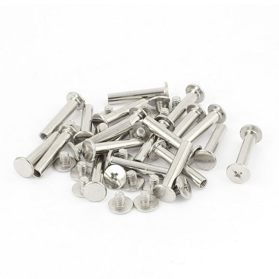 Unique Bargains M5x25mm Nickel Plated Binding Screw Post for Scrapbook Photo Albums (20-Pack)