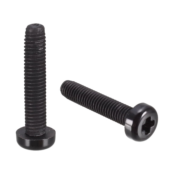 Unique Bargains M5x25mm Threaded Nylon Phillips Cross Pan Head Machine Screws Bolts 50Pcs