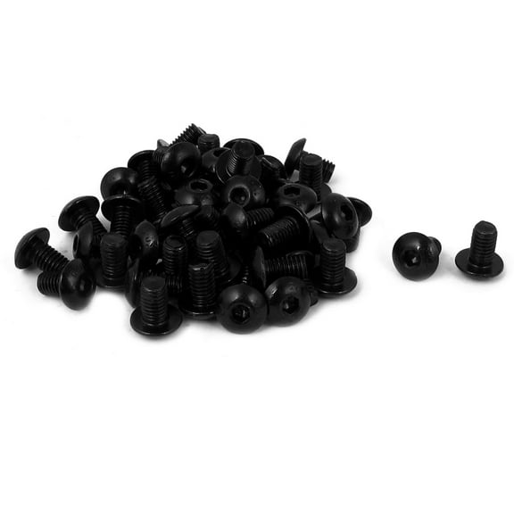 Unique Bargains M5x8mm 10.9 Alloy Steel Button Head Hex Socket Cap Screw Bolt Black 50pcs