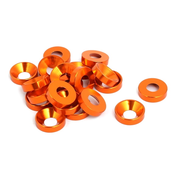 Unique Bargains M6 Aluminium Alloy Car Bumper Trunk Washer Orange 20Pcs