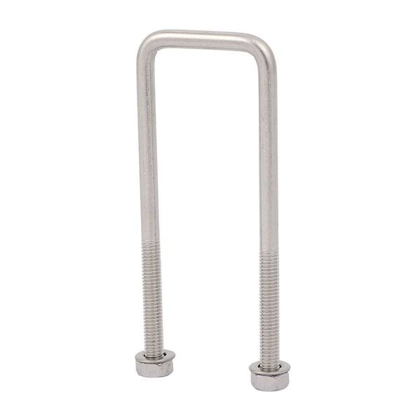Unique Bargains M6 Thread 100mm Length 304 Stainless Steel Square U Bolt w Hex Nut Washer