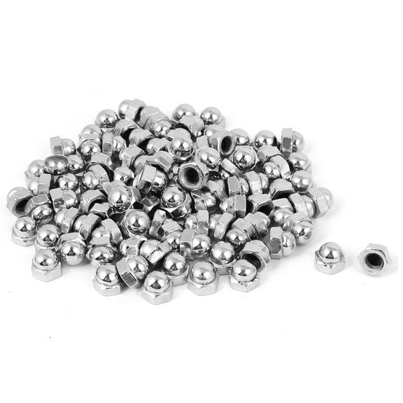 Unique Bargains M6 Thread Dia Dome Head Carbide Steel Cap Acorn Hex Nuts 100Pcs
