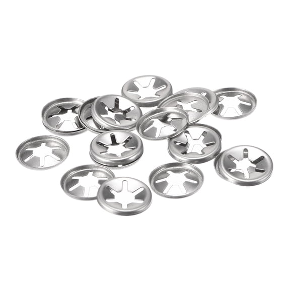 Unique Bargains M6 Washer 5.1mm I.D. 15mm O.D. Speed Clip Stainless Steel 20Pcs