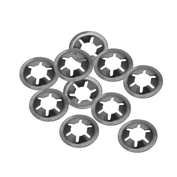 Unique Bargains M6 Washer 5.5mm I.D. 16mm O.D. Push On Lock Speed Clip 65Mn 10Pcs