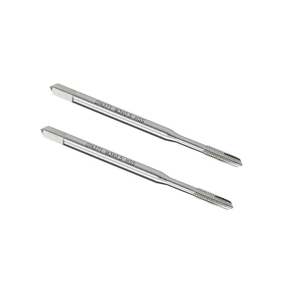 Unique Bargains M6 x 1 Spiral Point Threading Tap, Ground Threads H2, 3 Flutes HSS 6542 Uncoated 2pcs M3 x 0.5