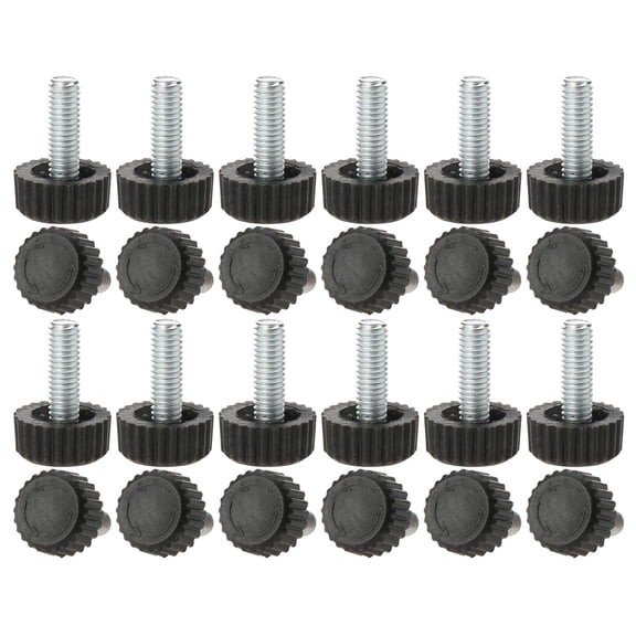 Unique Bargains M6 x 18 x 18mm Hand Screw Leveling Feet Adjustable Leveler for Table Leg 24Pcs